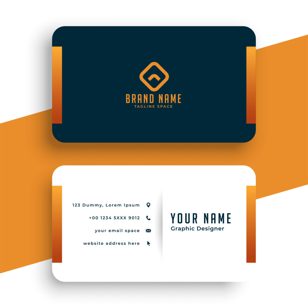 blue and golden modern royal business card template